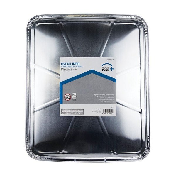 Home Plus Durable Foil 15-1/4 in. W X 17-3/4 in. L Oven Liner Silver , 2PK D71020